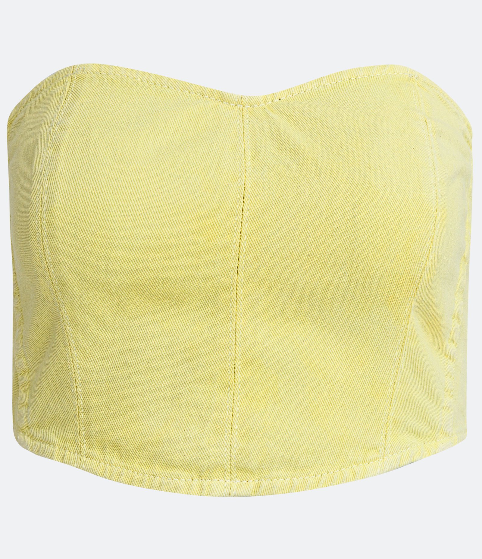 Blusa Cropped Corpete em Sarja com Recortes Verde 5