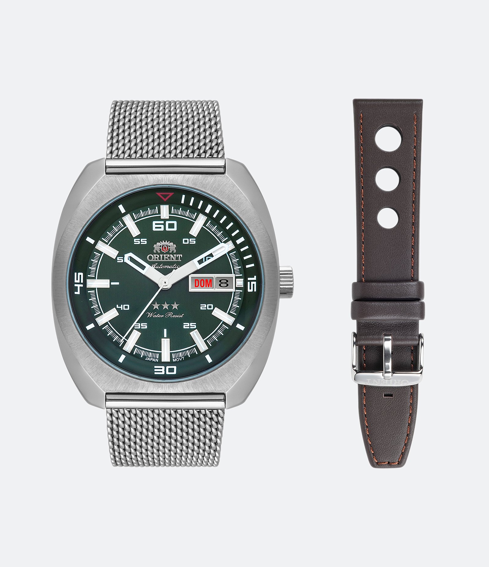 Kit Relógio Masculino Orient Analógico com Pulseira em Aço e Caixa em Metal F49SS023 E1SX Prata 1