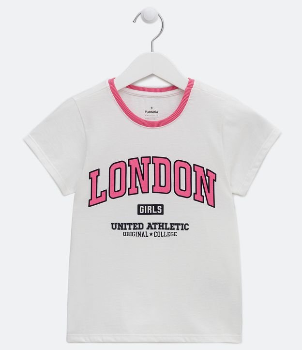 Camiseta Infantil Estampa London - Tam 5 a 14 Anos - Cor: Branco - Tamanho: 7-8