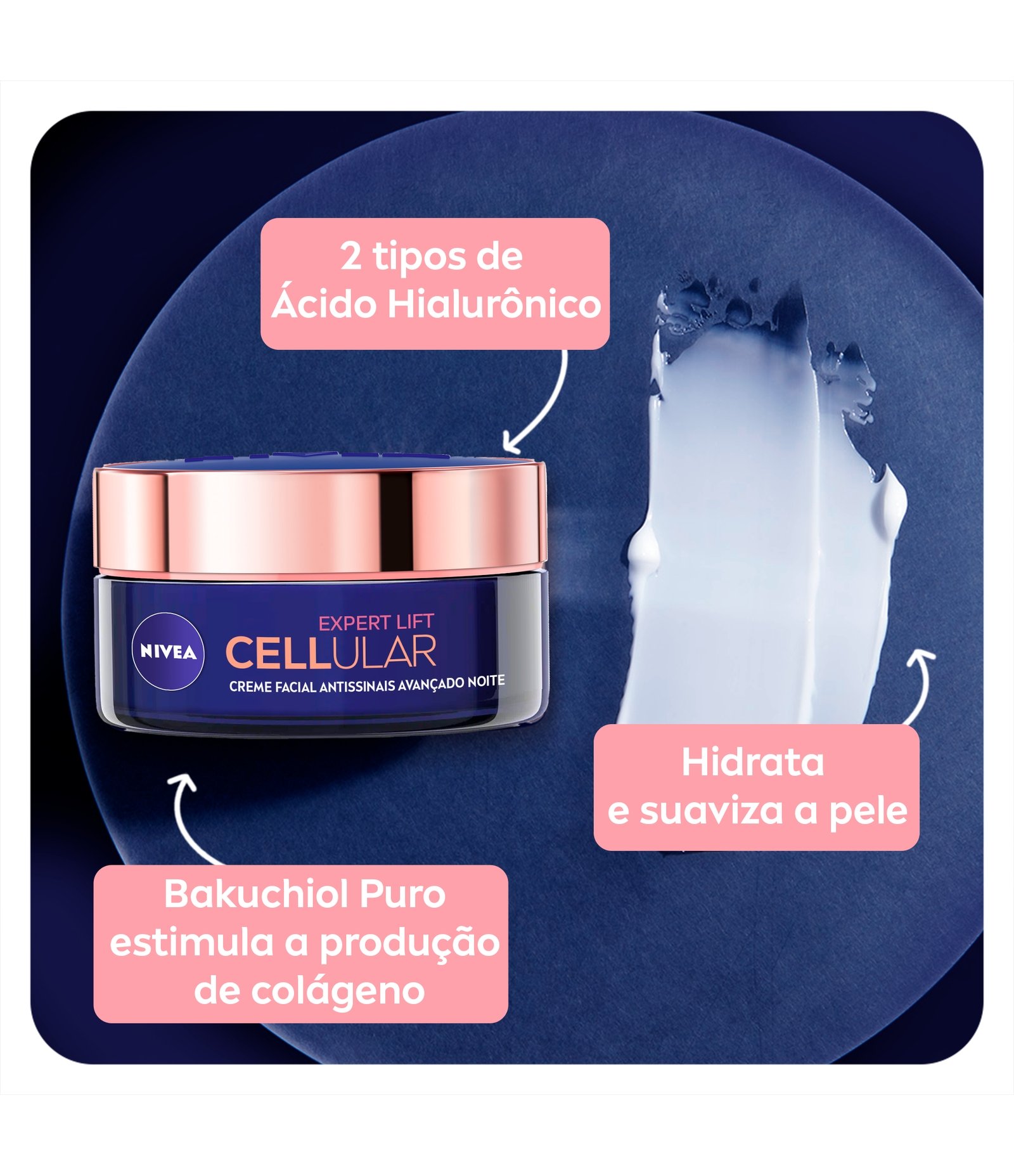 Creme Facial Antissinais Avançado Cellular Expert Lift Noite Nivea 50ml 5