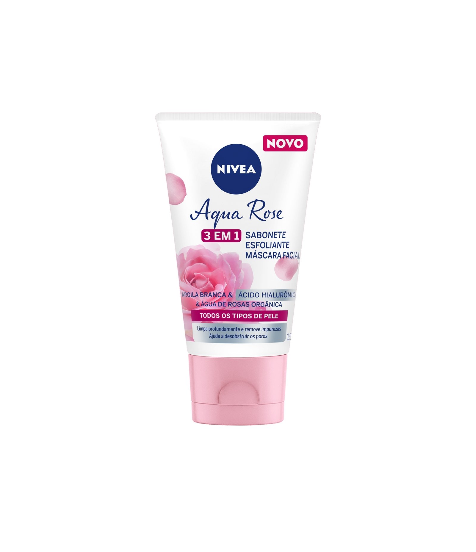 Sabonete Esfoliante e Máscara Facial Aqua Rose 3 em 1 Nivea 150ml 2