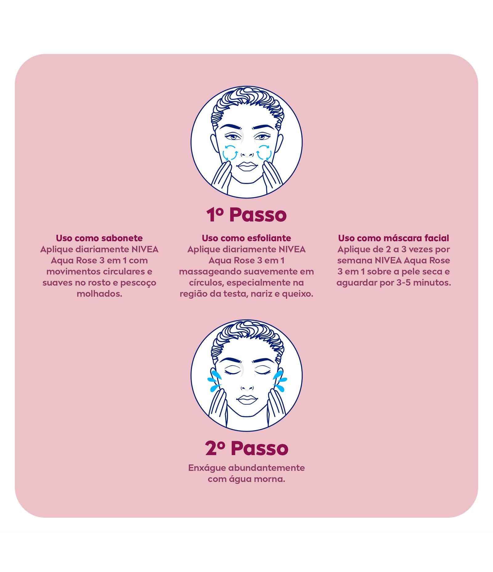 Sabonete Esfoliante e Máscara Facial Aqua Rose 3 em 1 Nivea 150ml 7