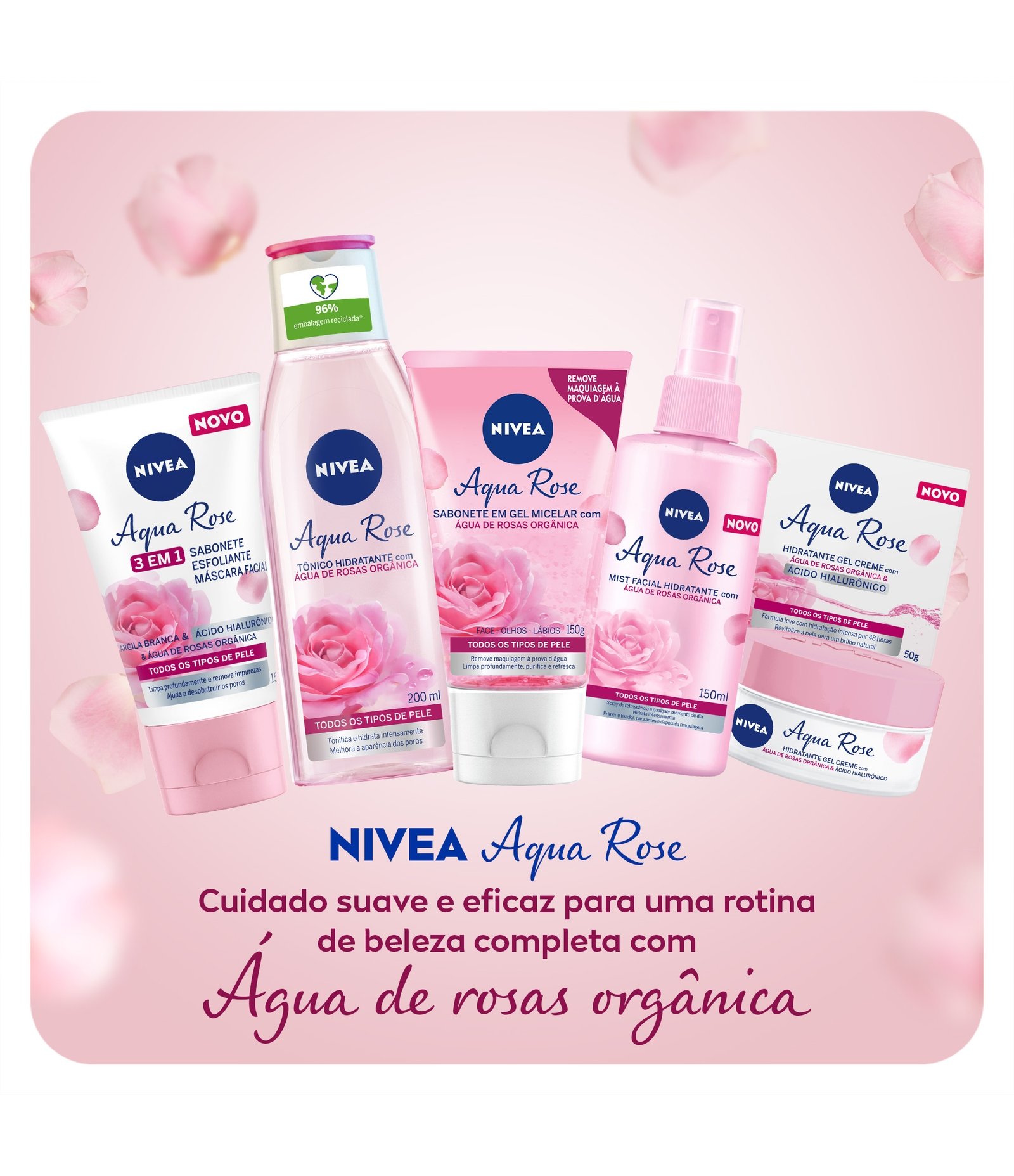 Sabonete Esfoliante e Máscara Facial Aqua Rose 3 em 1 Nivea 150ml 9