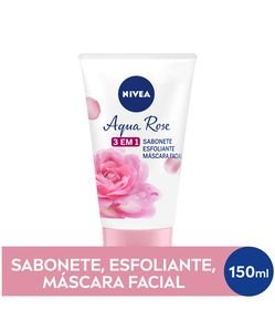 Sabonete Esfoliante e Máscara Facial Aqua Rose 3 em 1 Nivea