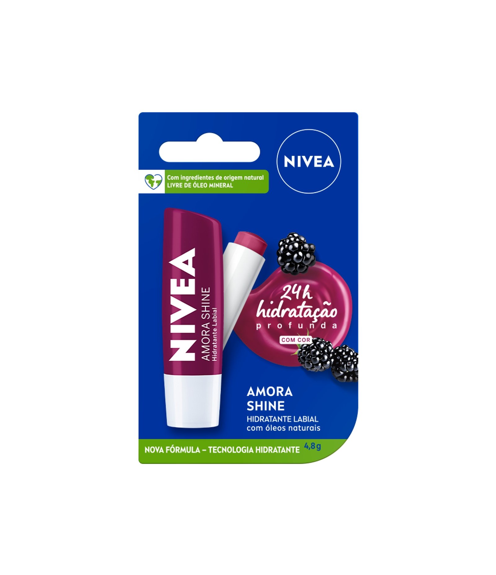 Hidratante Labial Amora Shine 85286 Nivea 4,8g 2