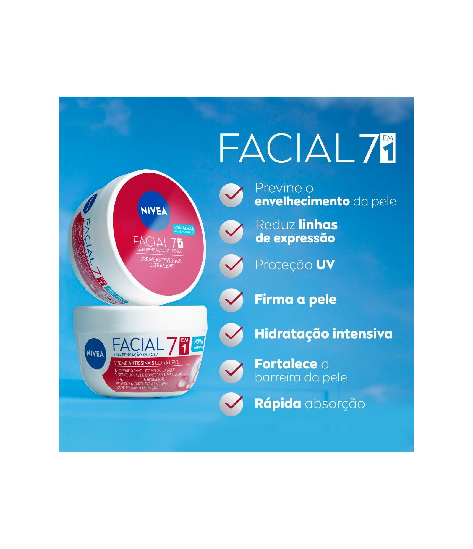 Creme Facial Antissinais 7 em 1 Ultraleve Nivea  100g 5