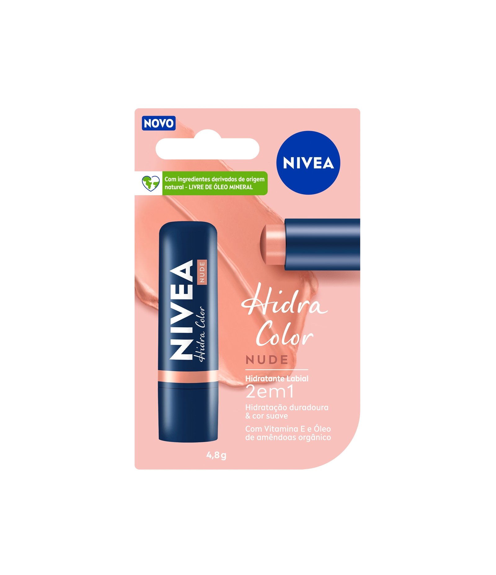 Hidratante Labial Hidra Color 2 em 1 Nude Nivea 4,8g 2