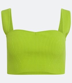 Blusa Cropped em Tricô com Textura Canelada