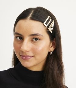 Kit 02 Presilhas de Cabelo em Metal com Detalhes em Pérolas