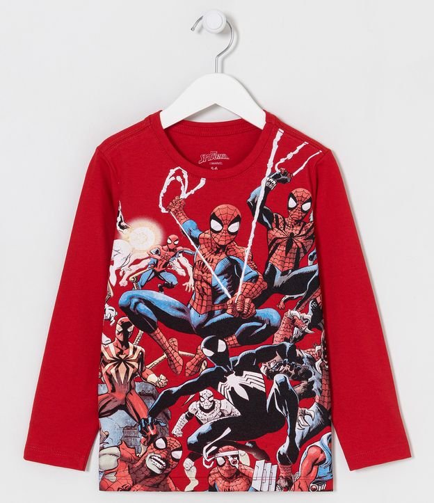 Remera Infantil Estampado Spider-Man Multiverso - Talle 3 a 10 años Rojo 1