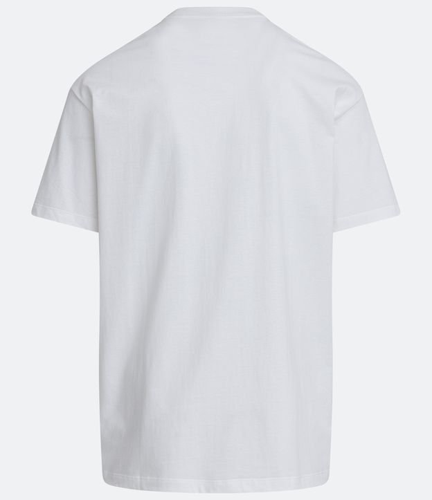 Remera Relaxed en Algodón con Estampado Rapper Stay True Blanco 7