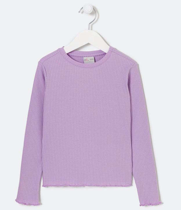 Blusa Infantil Canelada com Frufru na Barra - Tam 5 a 14 Anos