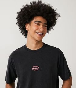 Camiseta Relaxed em Algodão com Estampa Mouse Good Time Pizza