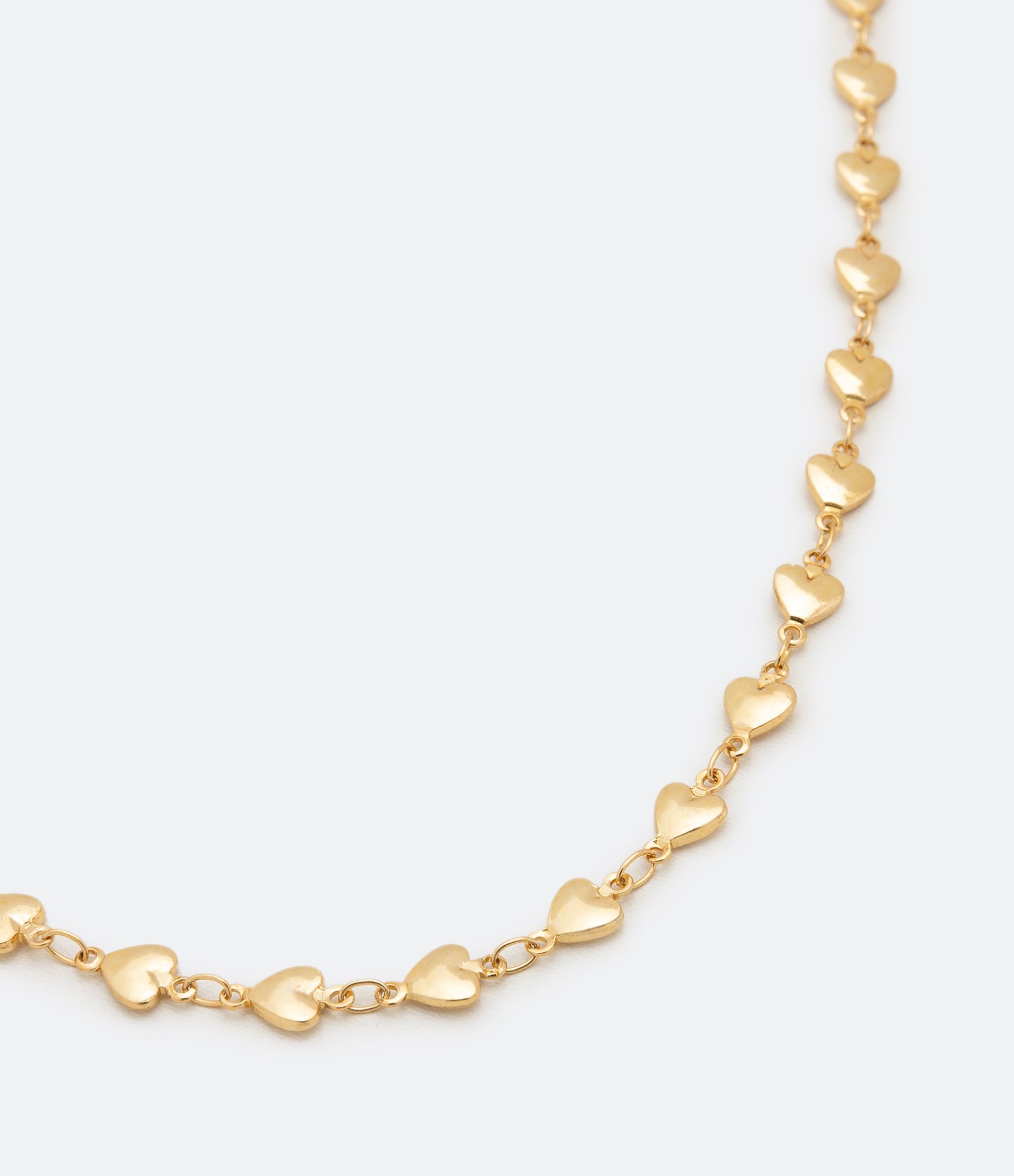 Colar Curto em Metal com Corrente Corações Dourado 1