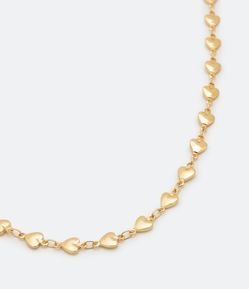 Colar Curto em Metal com Corrente Corações