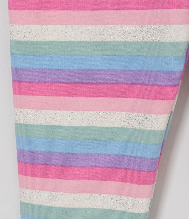 Pantalón Legging Infantil Estampado Rayas de Colores - Talle 1 a 5 años Blanco 3