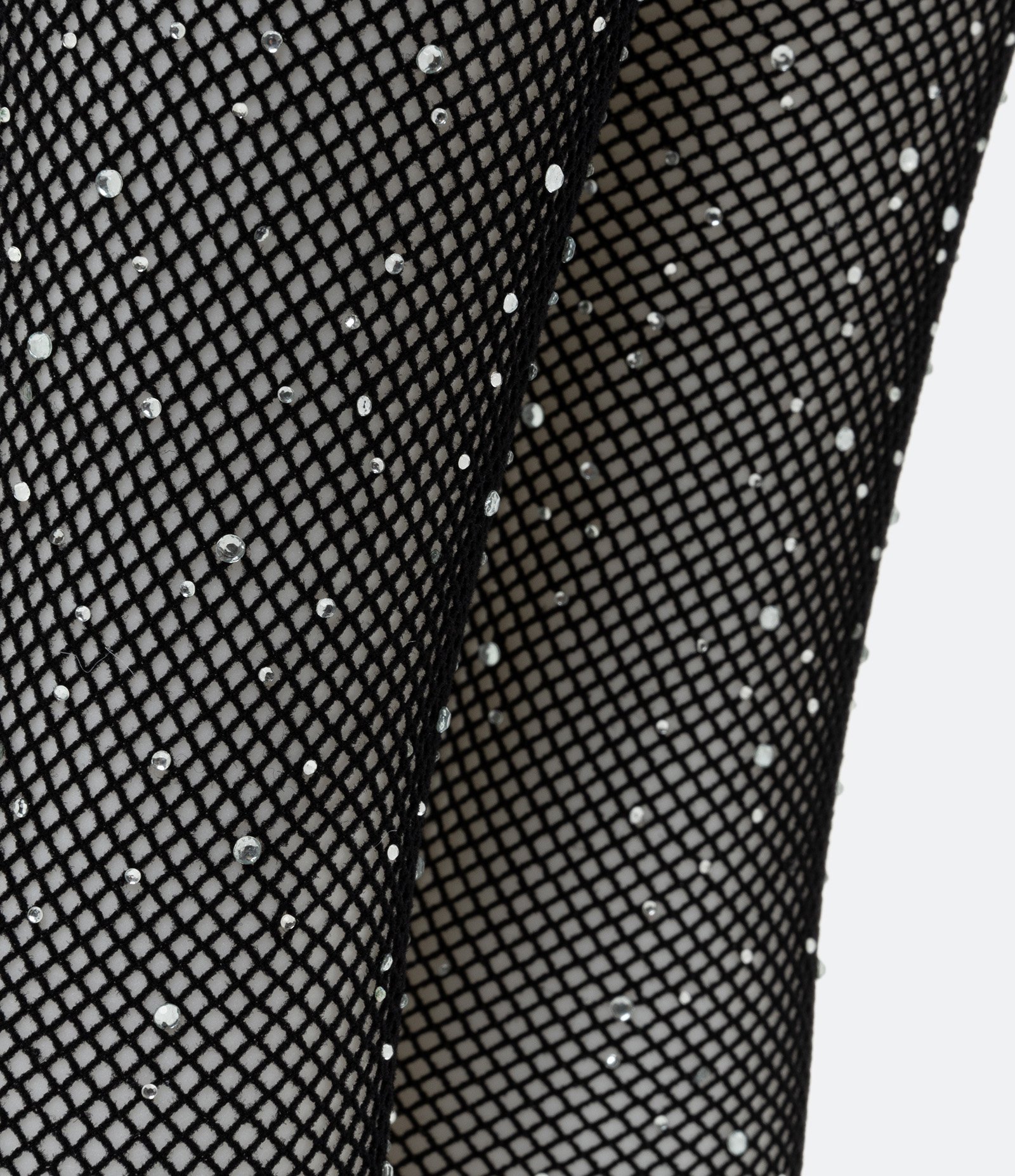 Meia Calça Arrastão com Detalhe em Strass Preto 2