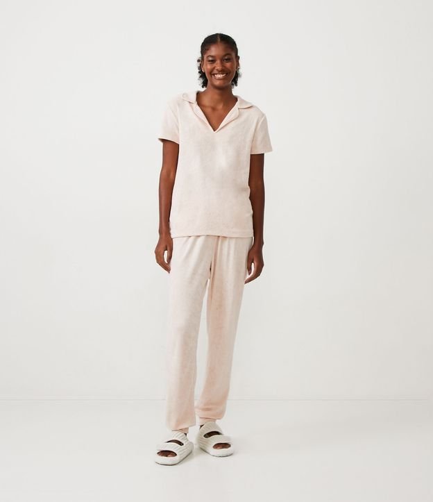 Pijama Americano Longo com Textura Atoalhada