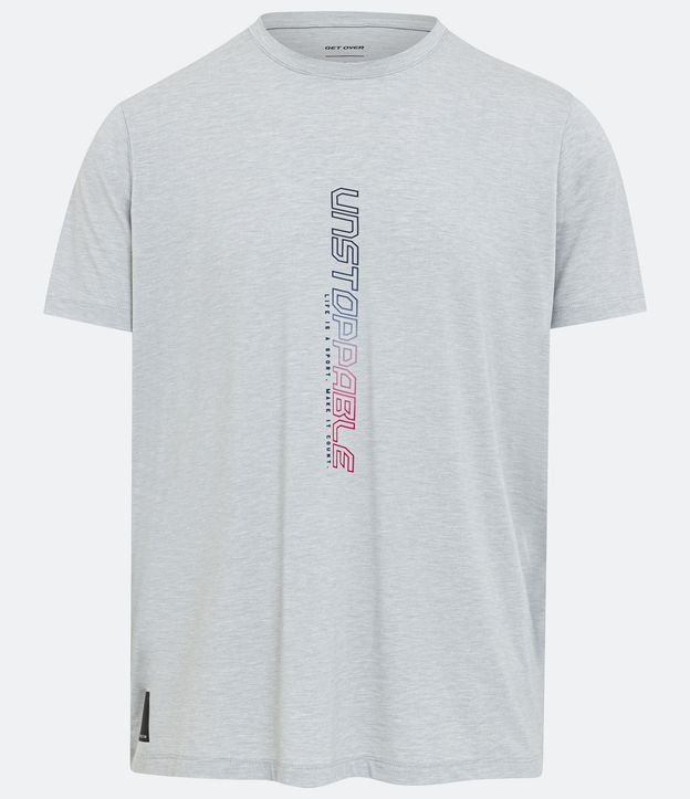 Camiseta Dry Fit com Lettering Unstoppable Cinza 6