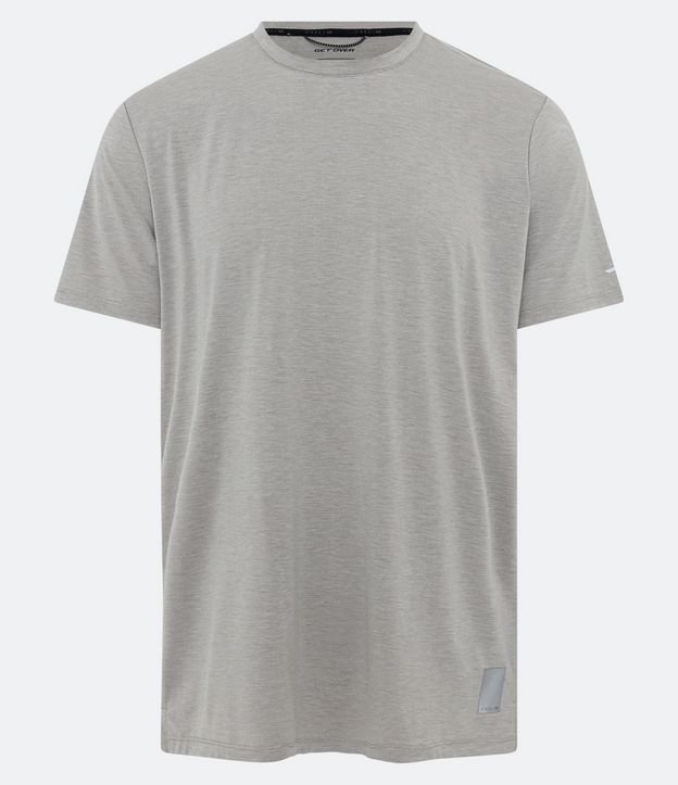 Camiseta Regular Esportiva em Dry Fit com Etiqueta na Barra