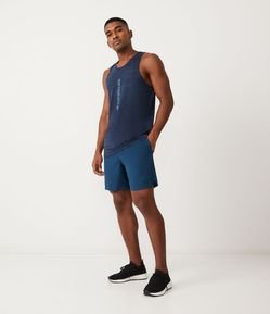 Bermuda Regular com Cós Elástico e Recorte Texturizado