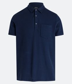 Polo Comfort com Textura Waflle e Bolso Frontal