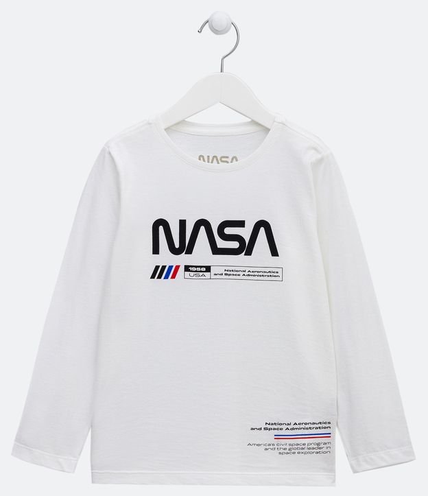 Remera Infantil Estampado NASA - Talle 5 a 14 años Blanco 1