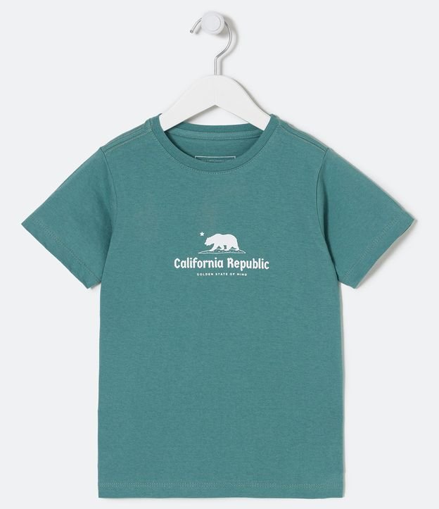 Camiseta Infantil com Estampa Localizada Califórnia - Tam 5 a 14 anos - Cor: Azul - Tamanho: 13-14