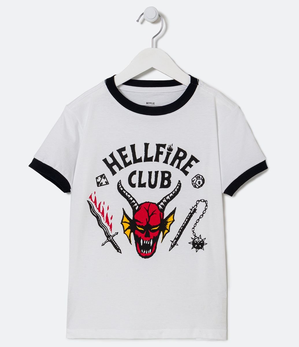 Camiseta infantil Eleven Stranger Things 4-10A branco, Netflix