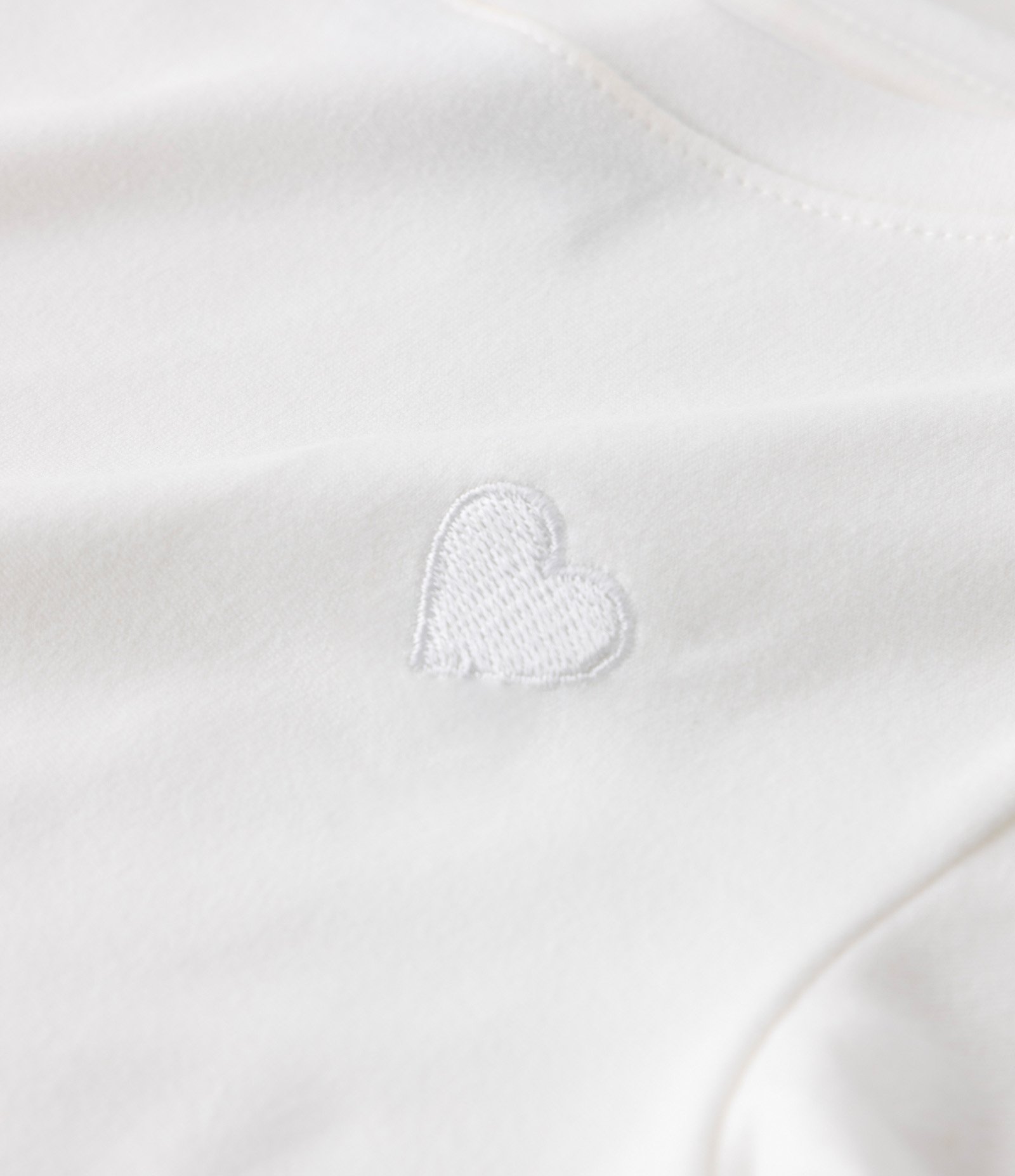 Blusa Térmica Infantil Quentinha com Bordado de Coração - Tam 1 a 5 Anos Branco Neve 3