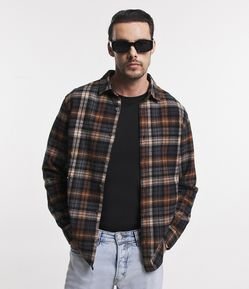 Camisa Comfort Xadrez em Flanela com Gola Colarinho