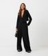 Imagem miniatura do produto Pantalón Wide Leg en Lino con Pliegues Delanteros Negro 1