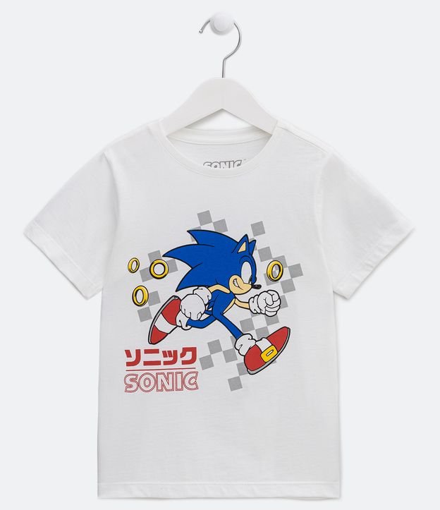 Camiseta Infantil Estampa Sonic - Tam 4 a 12 Anos Azul