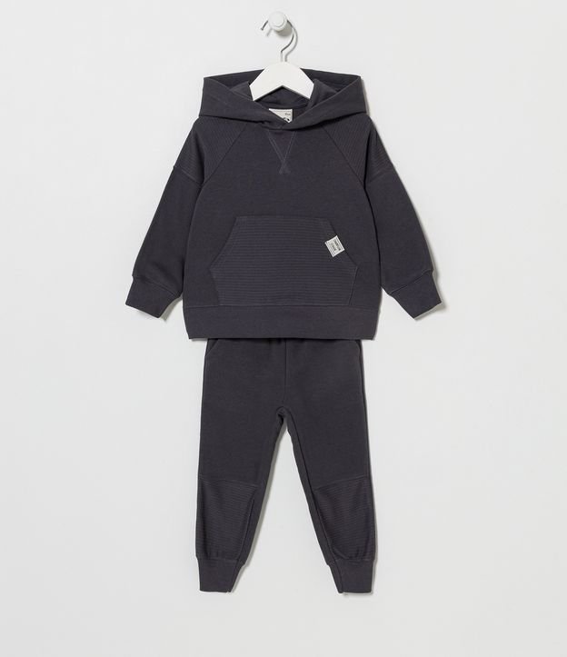 Conjunto Infantil com Capuz e Bolso Canguru - Tam 1 a 5 Anos