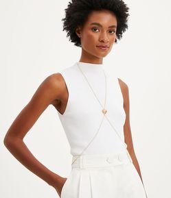 Body Chain em Metal com Detalhe de Coração Vazado