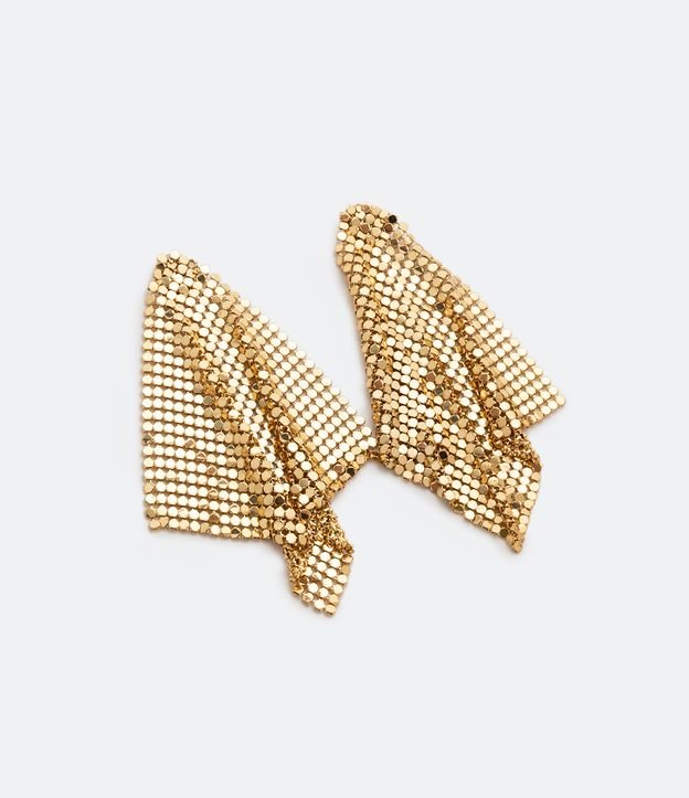 Maxi Brinco de Malha Metálica e Strass