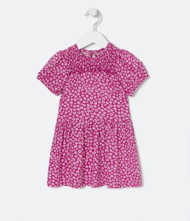 Vestido Infantil Estampa Florzinhas - Tam 1 a 5 Anos