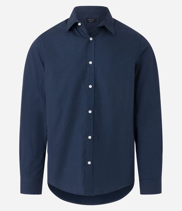 Camisa em Trcioline com Mini Poás Estampados