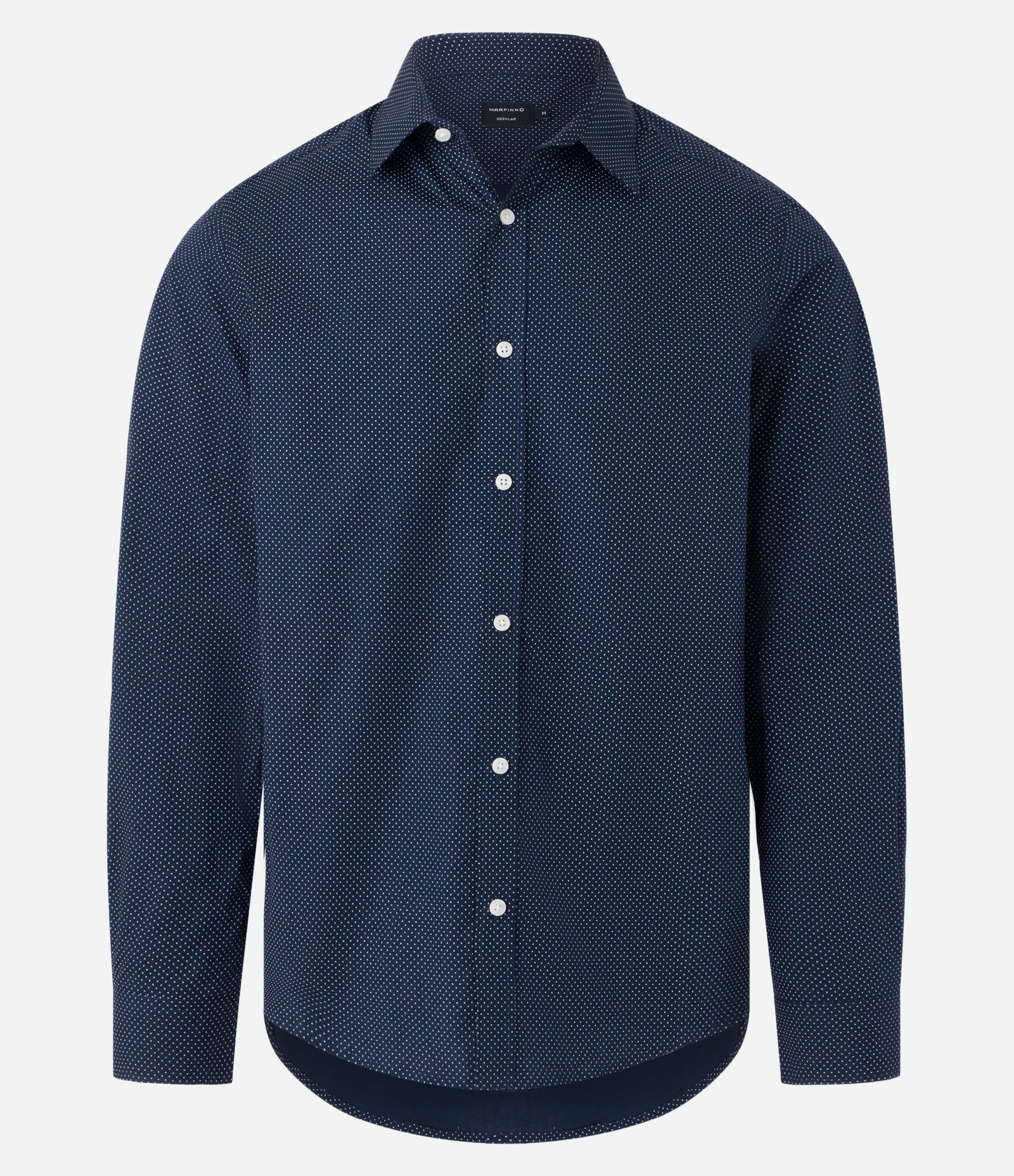 Camisa em Tricoline com Mini Poás Estampados Azul 5