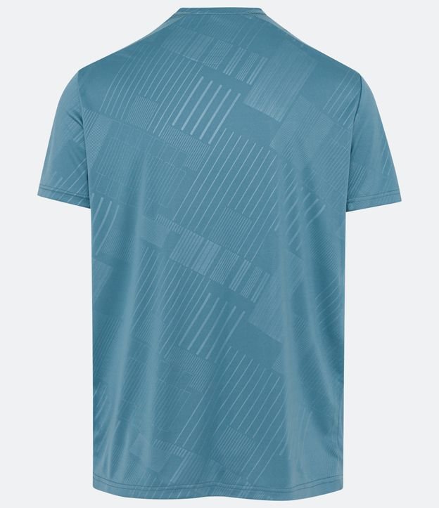 Camiseta Esportiva com Estampa de Listras e Detalhes Refletivos Verde Turquesa 7
