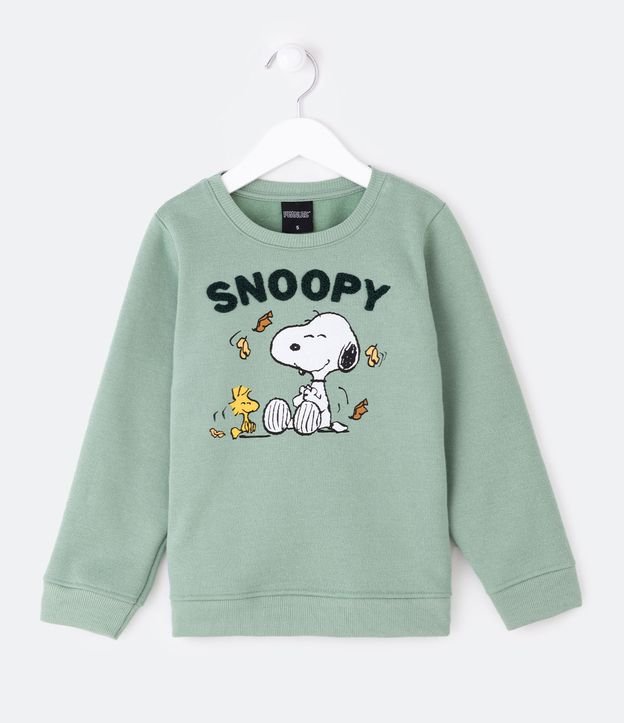 Blusão Infantil Estampa Snoopy com Chenile - Tam 1 a 5 Anos