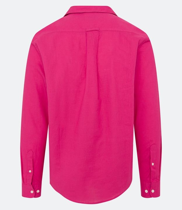 Camisa Comfort Básica em Linho com Algodão Rosa Pink 7