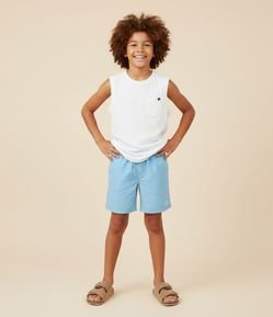 Bermuda de Banho Infantil com Etiqueta Emborrachada - Tam 5 a 14 anos