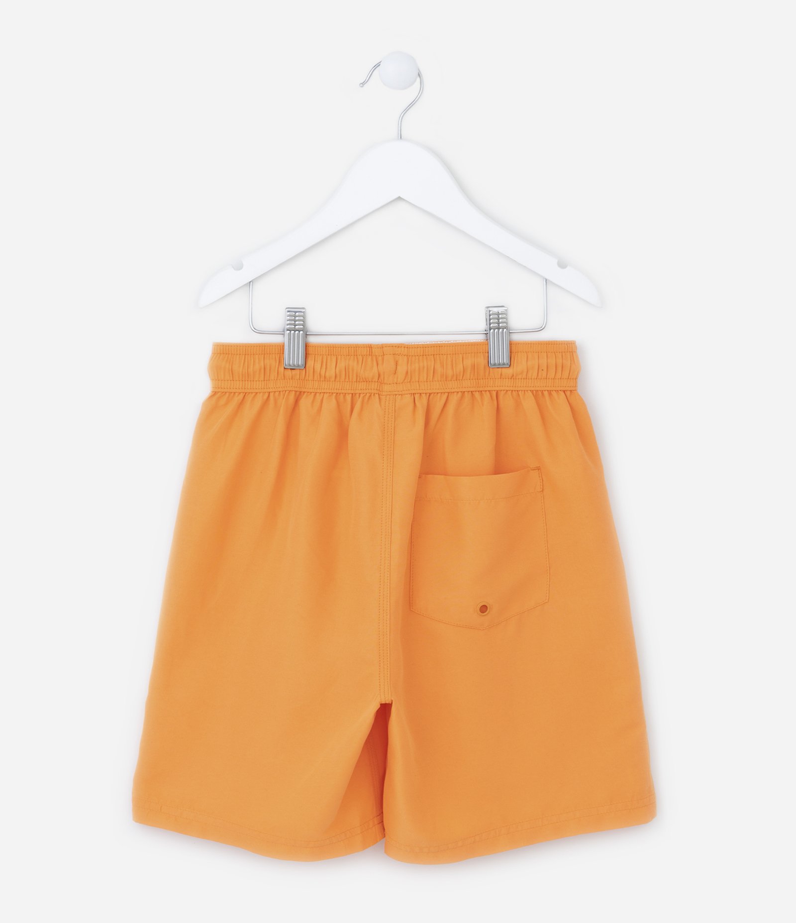 Bermuda de Banho Infantil com Etiqueta Emborrachada - Tam 5 a 14 anos Laranja 2