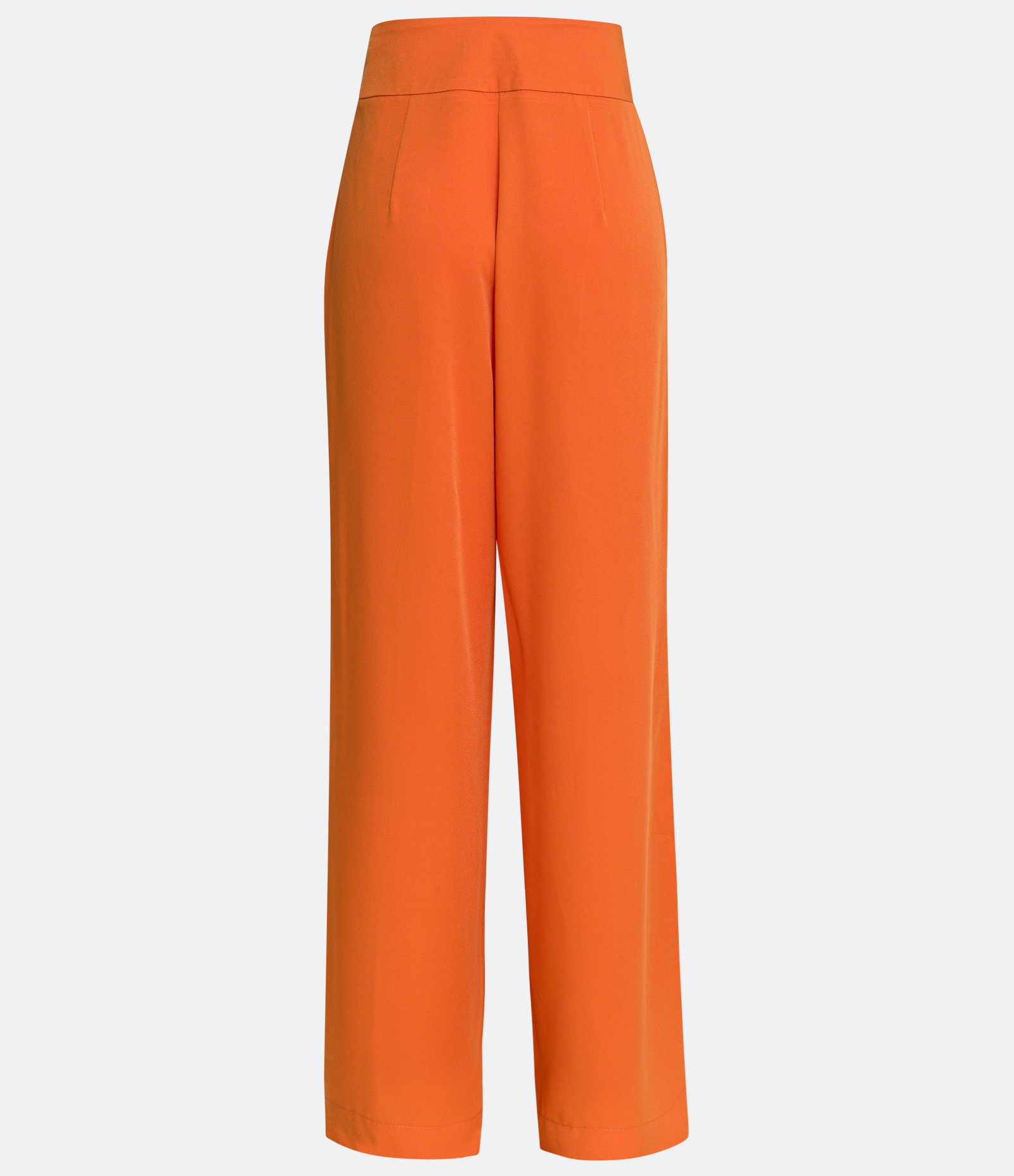 Calça Pantalona em Crepe com Friso Frontal Laranja 6