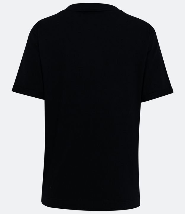 Remera en Algodón con Estampado Lettering Negro 6