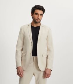 Paletó Super Slim com Estampa Xadrez e Bolsos