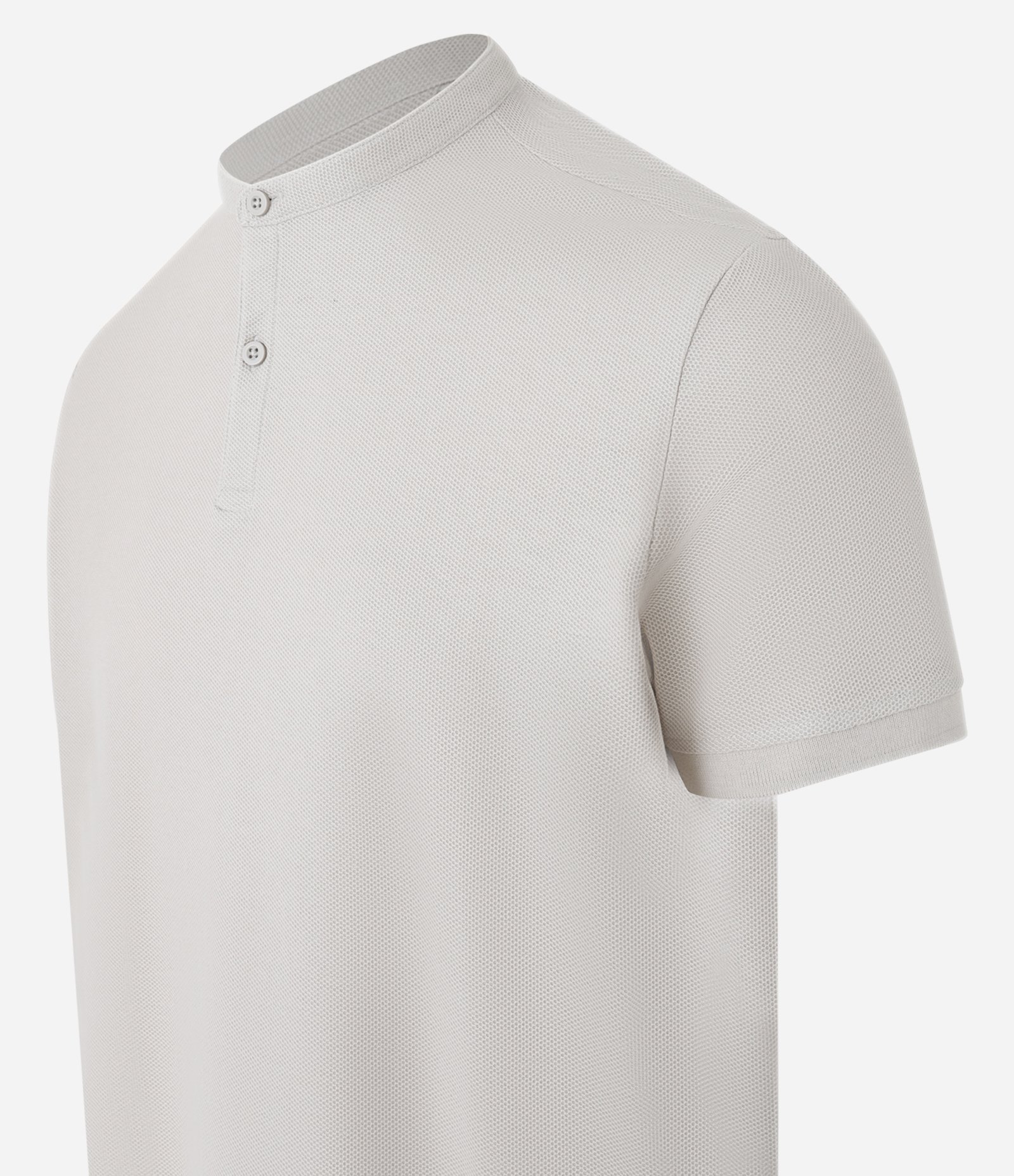 Camisa Polo Slim em Piquet Texturizado Bege Claro 6