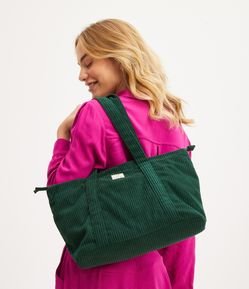 Bolsa Shopper Grande com Efeito Veludo Cotelê