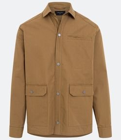 Jaqueta Parka em Algodão com Bolsos Frontais